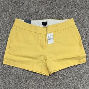 J. Crew Bright Yellow High-Waist Chino Shorts